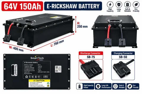 64V 150Ah Lithium E-Rickshaw Battery - photo 1
