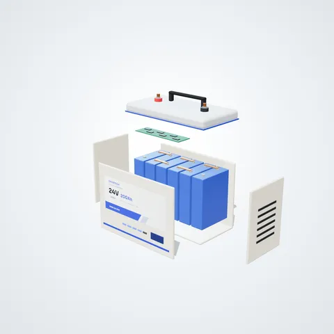 24V 200Ah Lithium Inverter Battery - inside view (3D illustration)